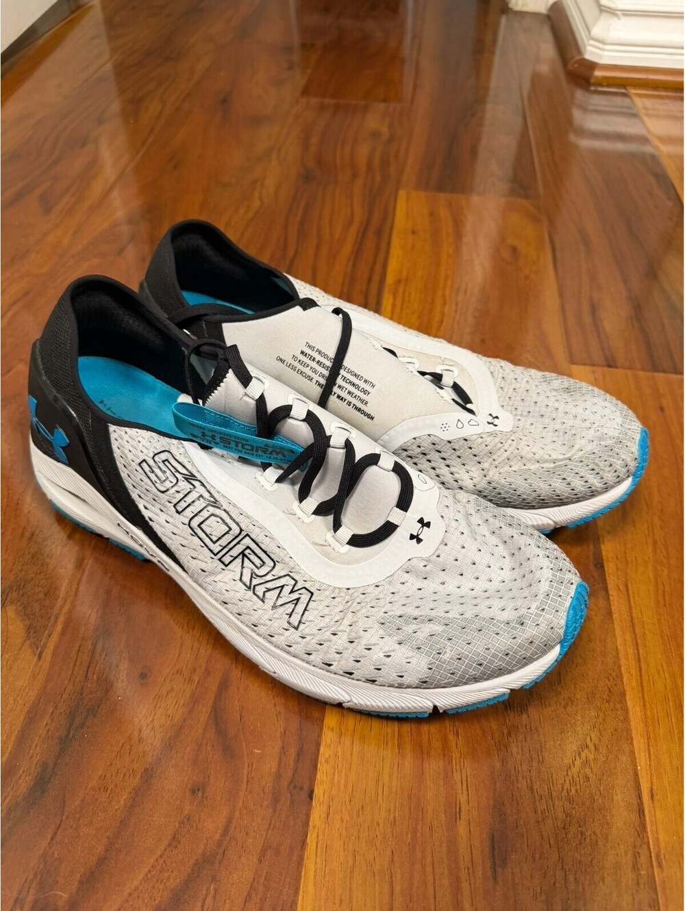 Under Armour HOVR Sonic 4 Storm Men's White Blue Running Shoes Trainers SZ 14